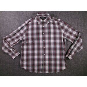 Nautica Shirt Men Extra Large Red Green Plaid Long Sleeve Cotton Casual Classics